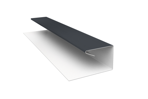 Планка П-образная завершающая сложная (КД) 0,45 PE с пленкой RAL 7024 мокрый асфальт (3м)