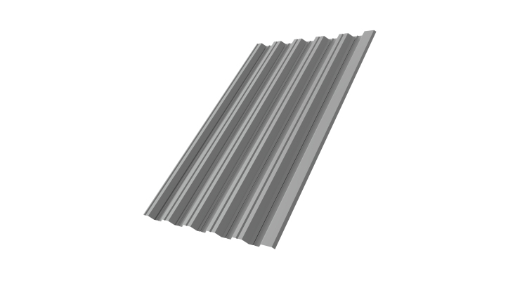 Профнастил НС35 R 0.45 PE RAL 9006 бело алюминиевый