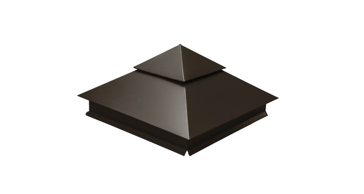 Колпак на столб двойной 390х390мм 0,45 Drap с пленкой RR 32 темно-коричневый