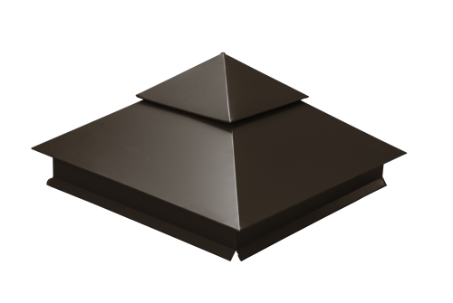 Колпак на столб двойной 390х390мм 0,45 PE с пленкой RR 32 темно-коричневый