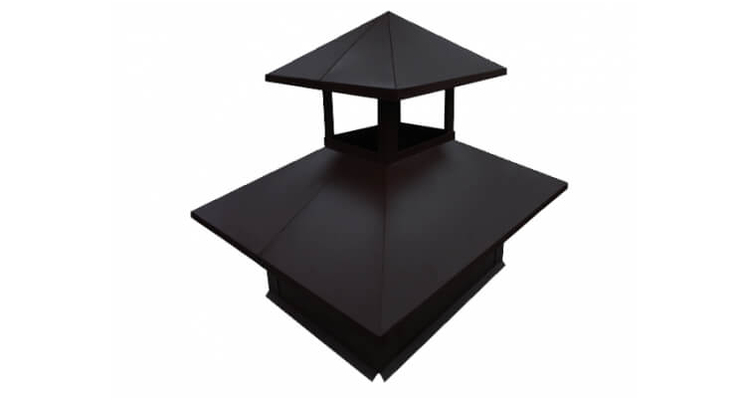 Дымник на трубу двойной 780х390мм 0.45 PE с пленкой RAL 7024 мокрый асфальт