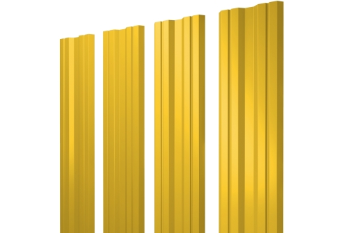 Штакетник Twin с прямым резом 0.45 PE RAL 1018 цинково-желтый