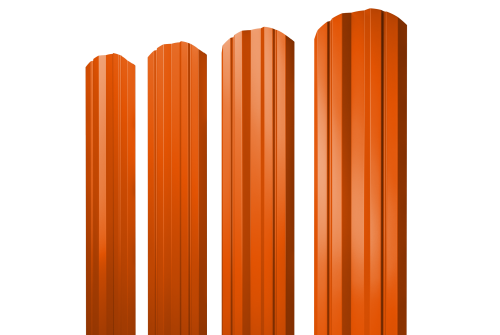 Штакетник Twin фигурный 0.45 PE RAL 2004 оранжевый