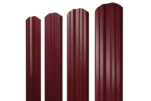 Штакетник Twin фигурный 0.45 PE RAL 3005 красное вино