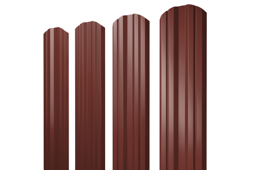 Штакетник Twin фигурный 0.45 PE RAL 3009 оксидно-красный