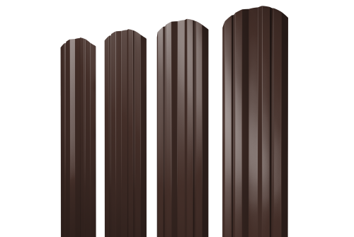 Штакетник Twin фигурный 0.45 PE RAL 8017 шоколад