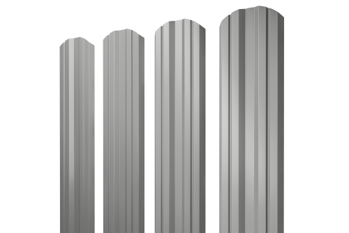 Штакетник Twin фигурный 0.45 PE RAL 9006 бело-алюминиевый