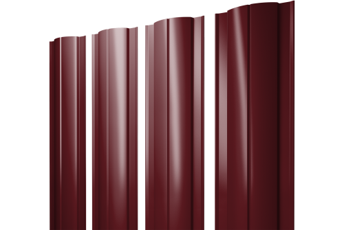 Штакетник Круглый с прямым резом 0.5 Satin RAL 3005 красное вино