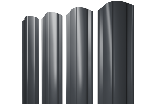 Штакетник Круглый фигурный 0.5 Satin RAL 7024 мокрый асфальт