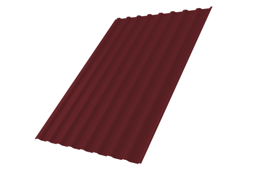 Профнастил С20В 0,7 PE с пленкой RAL 3005 красное вино