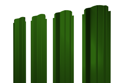 Штакетник П-образный B фигурный 0,45 PE RAL 6002 лиственно-зеленый