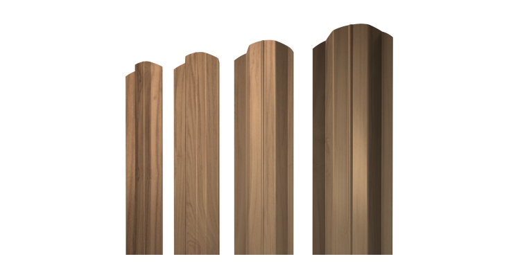 Штакетник М-образный B фигурный 0,45 Print Elite Honey Wood TwinColor