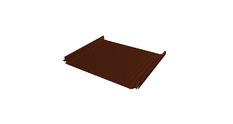 Кликфальц Pro Gofr Grand Line 0,5 Satin с пленкой на замках RAL 3009 оксидно-красный