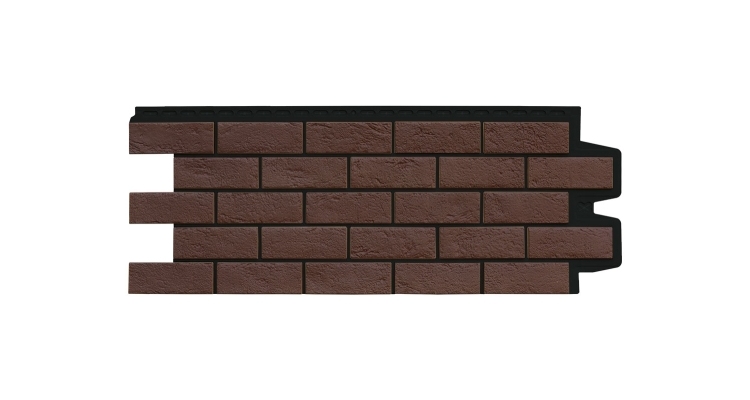 Фасадная панель GL Состаренный кирпич Design Plus каштан с черным швом