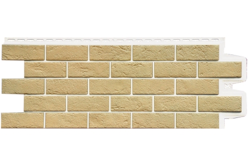 Фасадная панель GL Состаренный кирпич Design Plus ваниль с белым швом