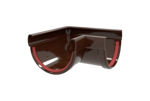 Угол желоба 90 град.Дизайн 135 ПВХ Grand Line темно-коричневый (RR32)