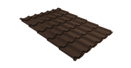 Металлочерепица классик Grand Line 0.45 PE Double RAL 8017 шоколад