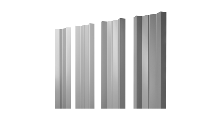 Штакетник М-образный A с прямым резом 0.45 PE RAL 7004 сигнальный серый