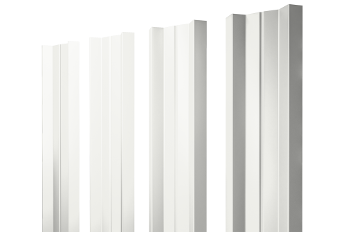 Штакетник М-образный A с прямым резом 0.45 PE RAL 9003 сигнальный белый