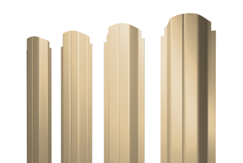 Штакетник П-образный A фигурный 0,45 PE RAL 1014 слоновая кость