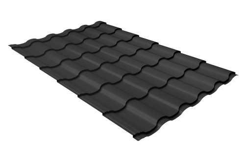 Металлочерепица кредо Grand Line 0,45 PE RAL 7016 антрацитово-серый
