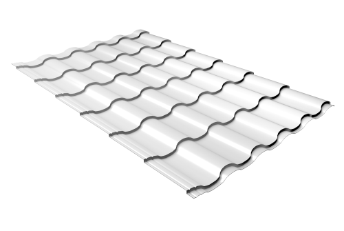Металлочерепица кредо Grand Line 0,45 Drap TX RAL 9003 сигнальный белый