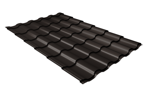 Металлочерепица кредо Grand Line 0,45 Drap-double TX RR 32 темно-коричневый