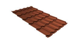 Металлочерепица квинта плюс 0,45 Drap TX RAL 8004 терракота