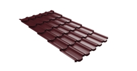 Металлочерепица  квинта плюс Grand Line c 3D резом 0,45 Drap TR RAL 3005 красное вино