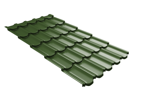 Металлочерепица  квинта плюс Grand Line c 3D резом 0,45 PE RAL 6002 лиственно-зеленый