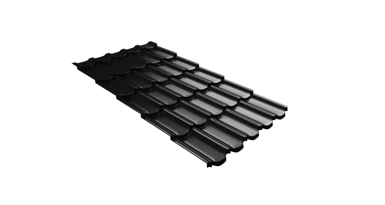 Металлочерепица  квинта плюс Grand Line c 3D резом 0,45 PE RAL 9005 черный