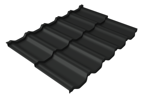 Металлочерепица модульная квинта uno GL 0,45 Drap TX RAL 7016 антрацитово-серый
