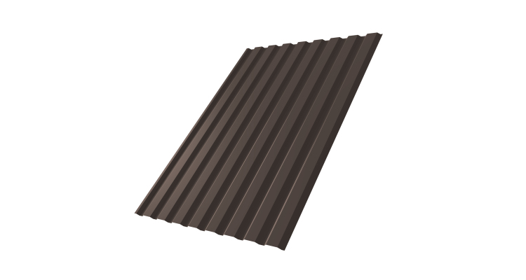 Профнастил С20A 0.45 PE-Double RR 32 темно-коричневый