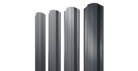 Штакетник Прямоугольный фигурный 0,45 Drap TwinColor RAL 7024 мокрый асфальт