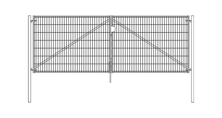 Ворота Light NoLock 1.53х4.0 RAL 6005