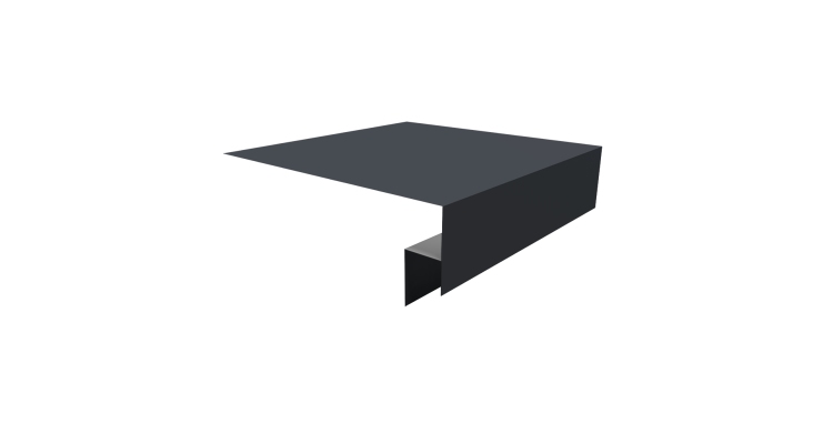 Планка околооконная сложная Блок-хаус new 200х50х27 0,5 Satin с пленкой RAL 7024 мокрый асфальт (2м)