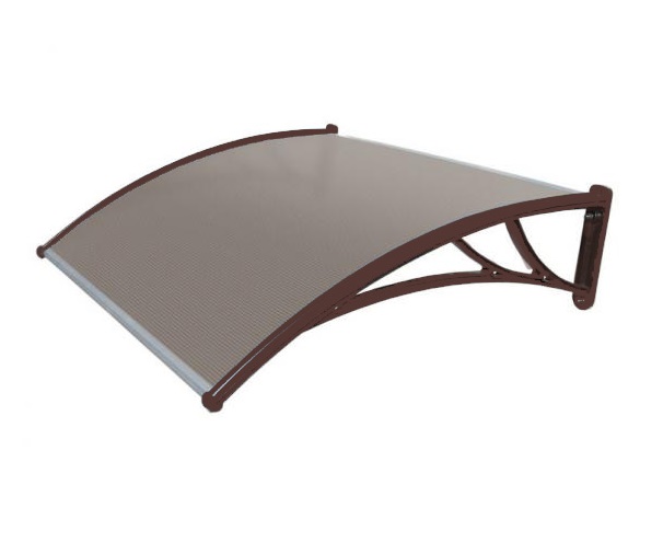 Козырек Krovent из поликарбоната 1200х930х280 бронзовый (коричневый кронштейн)