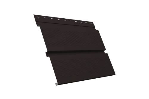 Софит металлический Квадро Брус с перфорацией 0,5 Drap TX с пленкой RAL 9005 черный