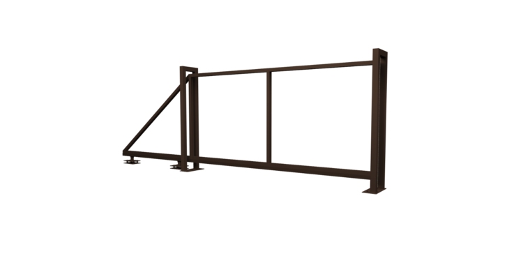 Ворота откатные Жалюзи Texas 2.0х4.5 RAL 8017 без заполнения (ламель 125 мм)