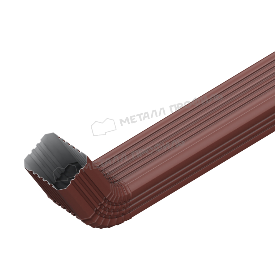 Труба водосточная с коленом Металл Профиль БЮДЖЕТ 76х102х1000 RR32