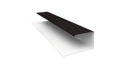 Планка П-образная завершающая сложная (КД) 0,5 Drap RAL 9005 черный (3м)