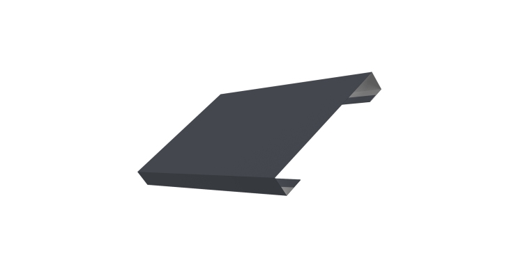 Ламель лицевая 150 забора жалюзи Texas стартовая/финишная для калиток и ворот 0.5 Drap TX RAL 7024 мокрый асфальт