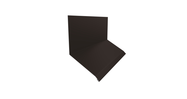 Планка примыкание верхнее к стене фальц Grand Line 150х130х20 0,45 Drap TR RR 32 темно-коричневый (3м)