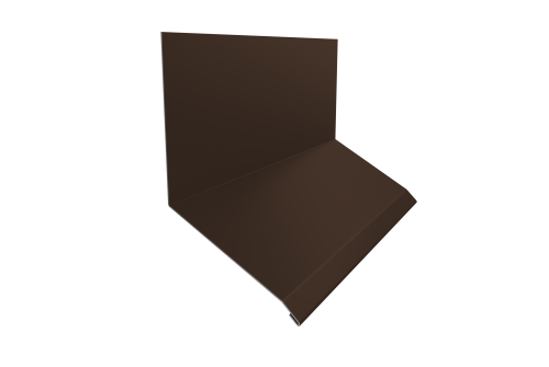 Планка примыкание верхнее к стене фальц Grand Line 150х130х20 0,45 Drap TwinColor RAL 8017 шоколад (2м)