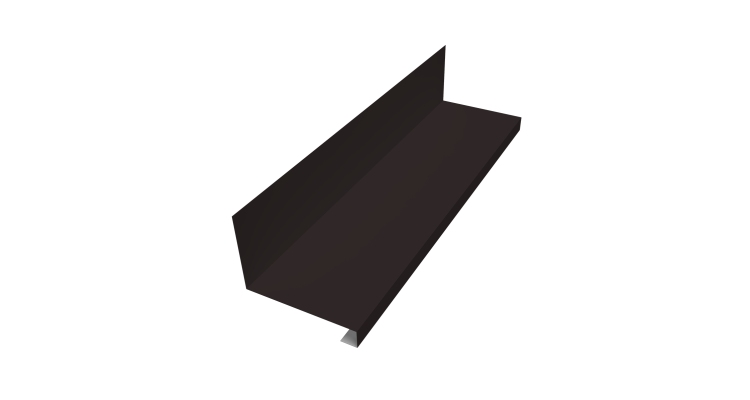 Планка примыкание нижнее к трубе фальц 0,45 Drap RAL 9005 черный (3м)