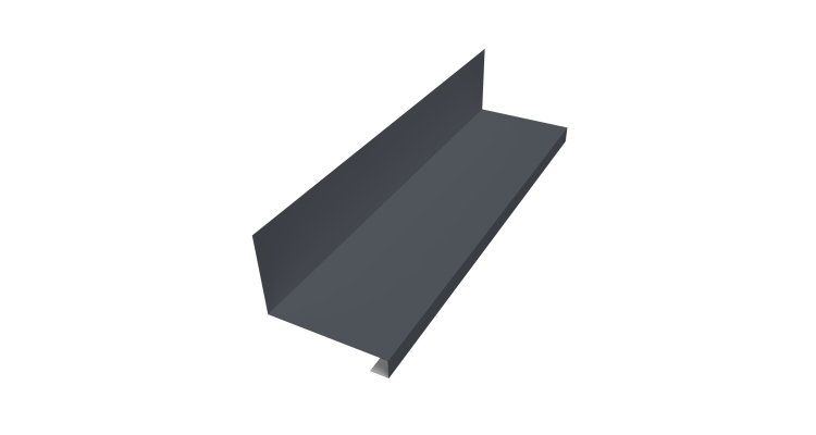 Планка примыкание нижнее к трубе фальц 0,45 Drap TR RAL 7024 мокрый асфальт (3м)