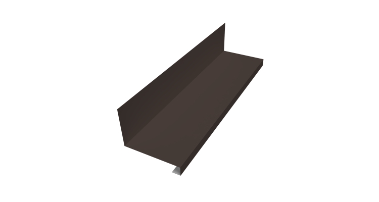 Планка примыкание нижнее к трубе для Кликфальц Pro 0,45 Drap ST RR 32 темно-коричневый (2м)
