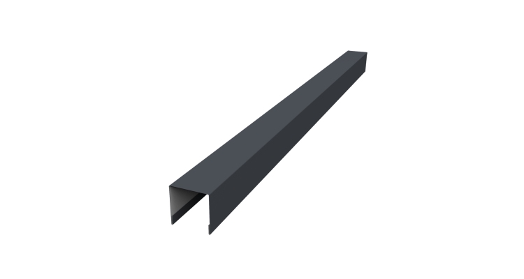 Планка вертикальная лицевая для забора жалюзи Palermo 0,5 Satin Matt RAL 7024 мокрый асфальт (2м)