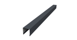 Планка вертикальная лицевая для забора жалюзи Palermo 0,5 PurLite Matt RAL 7024 мокрый асфальт (3м)