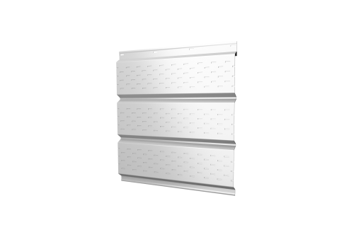 Софит металлический полная перфорация 0,45 PE с пленкой RAL 9003 сигнальный белый